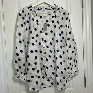 NWT Maeve by Anthropologie 100% Linen Blouse